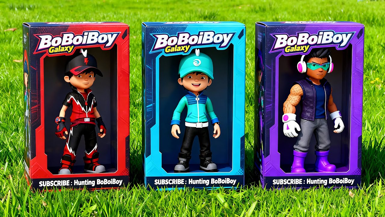 Waw! Aku Menemukan Mainan BoboiBoy Halilintar, BoboiBoy Air, Yaya, Fang dan Gopal