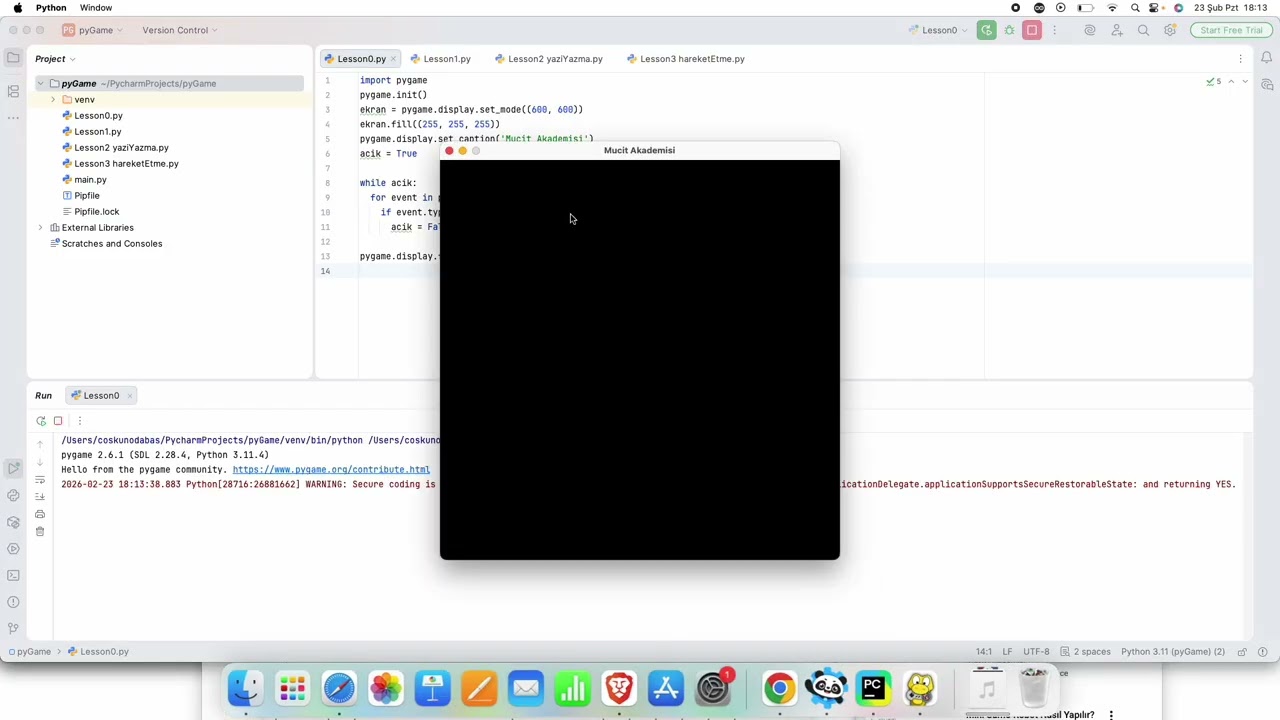 PyGame Dersleri 1: Başlangıç