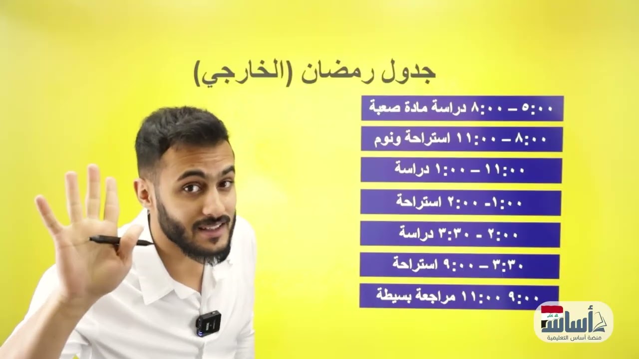 جدول رمضان (الخارجي) || الاقتصاد📚 - السادس الأدبي المنهج العراقي (دفعة 2026) مع أ. أ.علي الحطاب