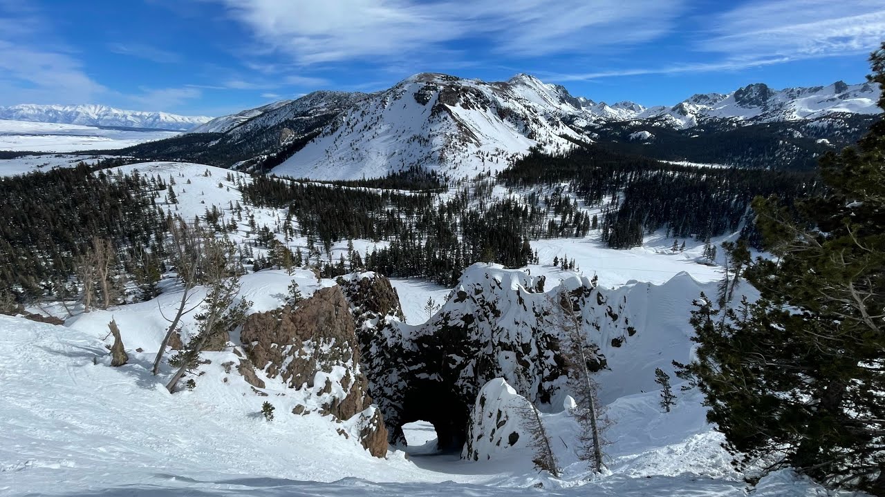 Going to Hole in the Wall, “off piste” Mammoth Mountain, 1/27/23