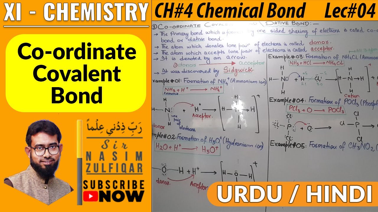Co-ordinate Covalent Bond / Dative Bond || CH#4 || XI-Chemistry || Urdu/Hindi