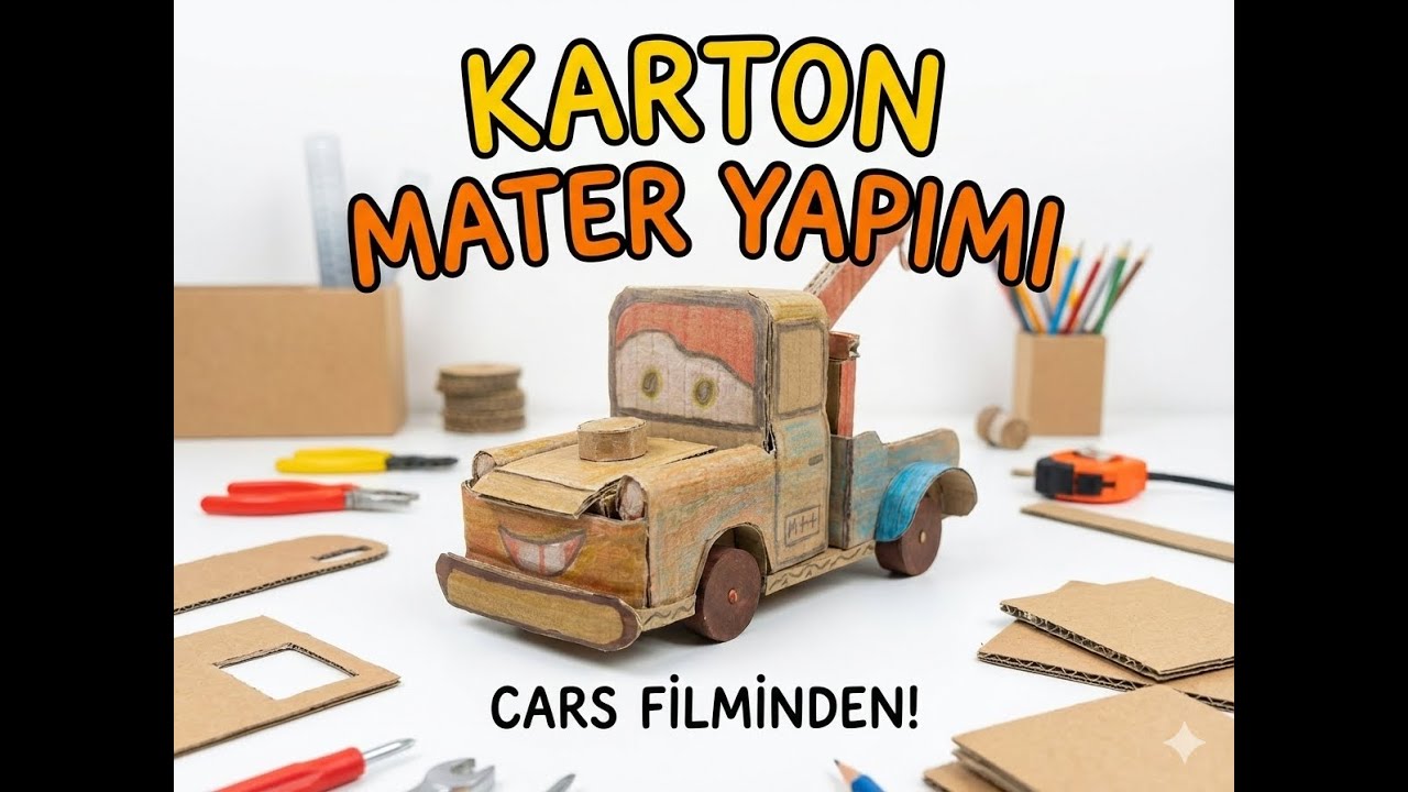 👉 Arabalar Filmindeki Mater’ı Kartondan Yaptım 😱 | DIY Maket
