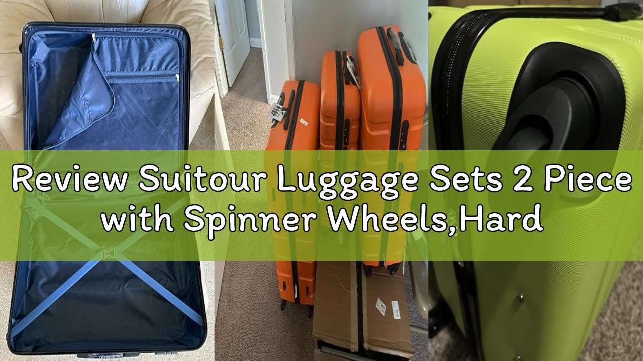 Review Suitour Luggage Sets 2 Piece with Spinner Wheels,Hard Shell 20 Carry on Suitcase and 28 inch