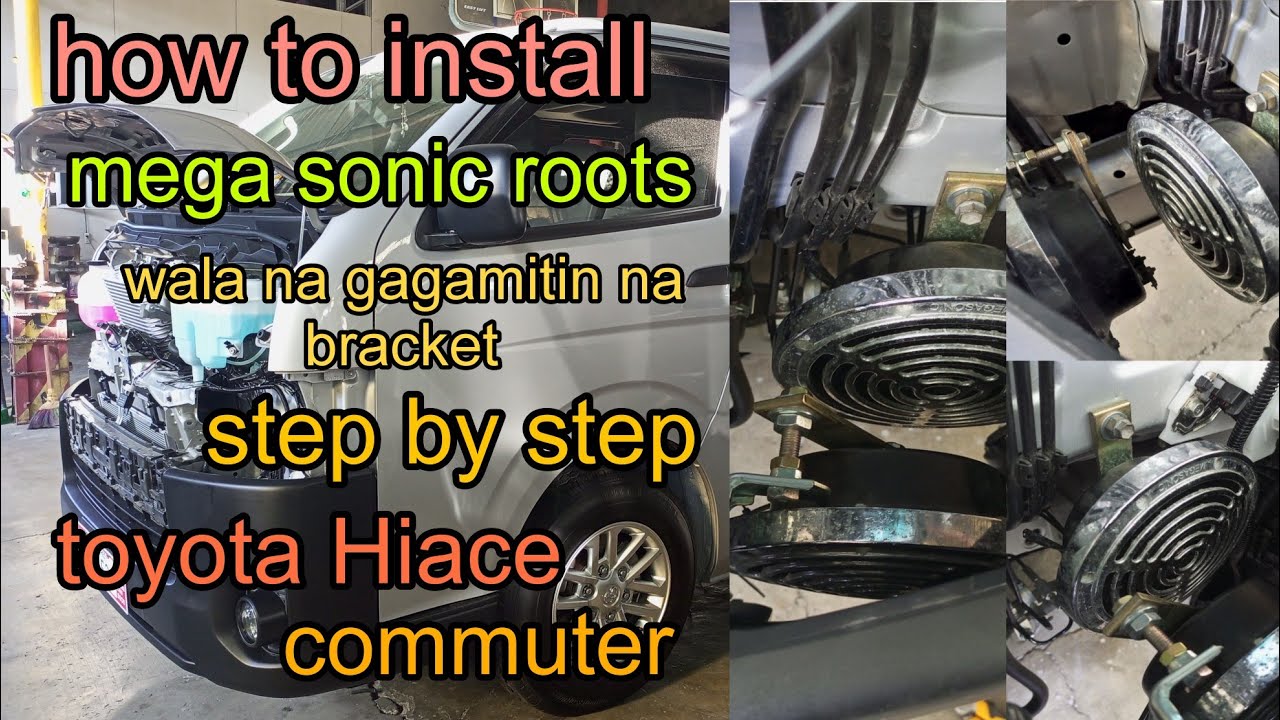 toyota Hiace commuter/how to install Mega Sonic roots (step by step) wala na bracket na gagamitin.
