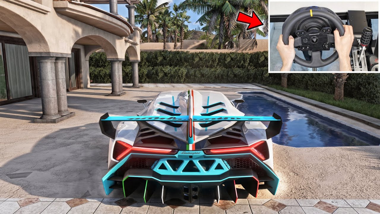 1400HP ! Lamborghini Veneno - Forza Horizon 5 | Steering Wheel Gameplay