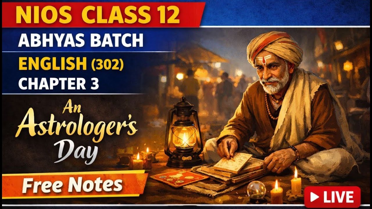 NIOS CLASS 12 ENGLISH (302) CHAPTER 3 An Astrologer's Day  Abhyas Batch  NIOS APRIL 2026 EXAM