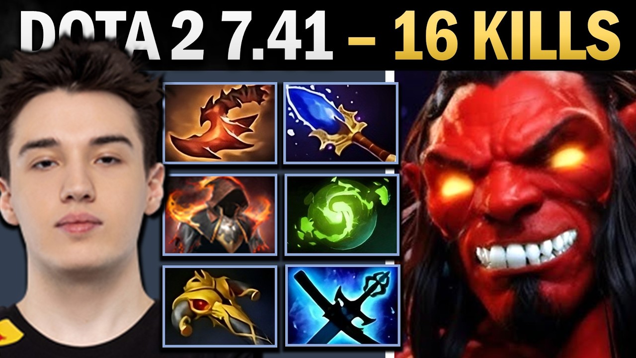 Axe Dota 2 7.41 with 16 Kills and Aghanims - Dota Gameplay