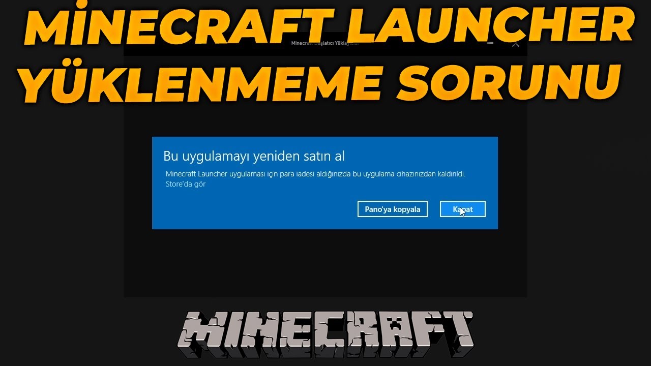MİNECRAFT LAUNCHER YÜKLENMEME SORUNUNU ÇÖZDÜM | 2022 (Minecraft Launcher Uygulaması Sorunu)