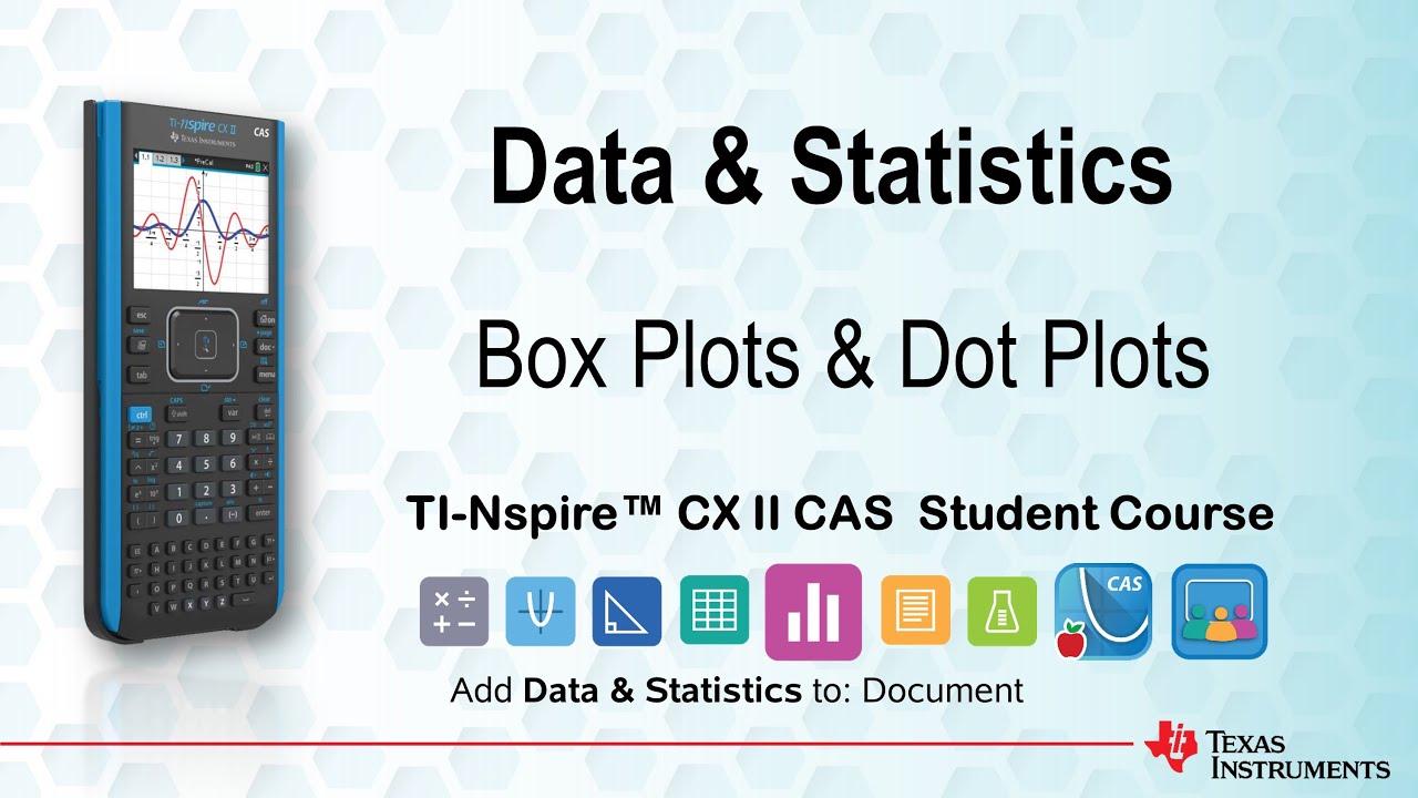 Box Plots and Dot Plots | TI-Nspire CX II CAS | Getting Started Series - Data and Statistics