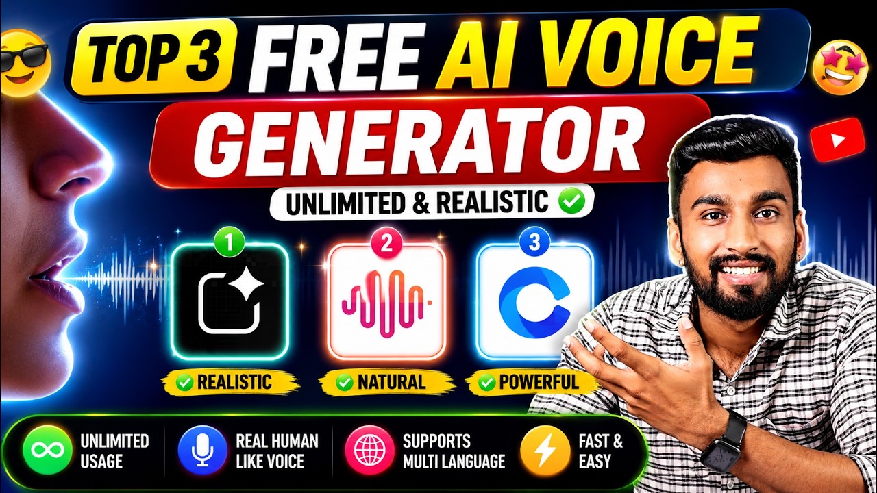 Top 3 FREE AI Voice Generator Tools 2026 🔥 | AI Voice Kaise Generate Kare | Free Unlimited AI Voice