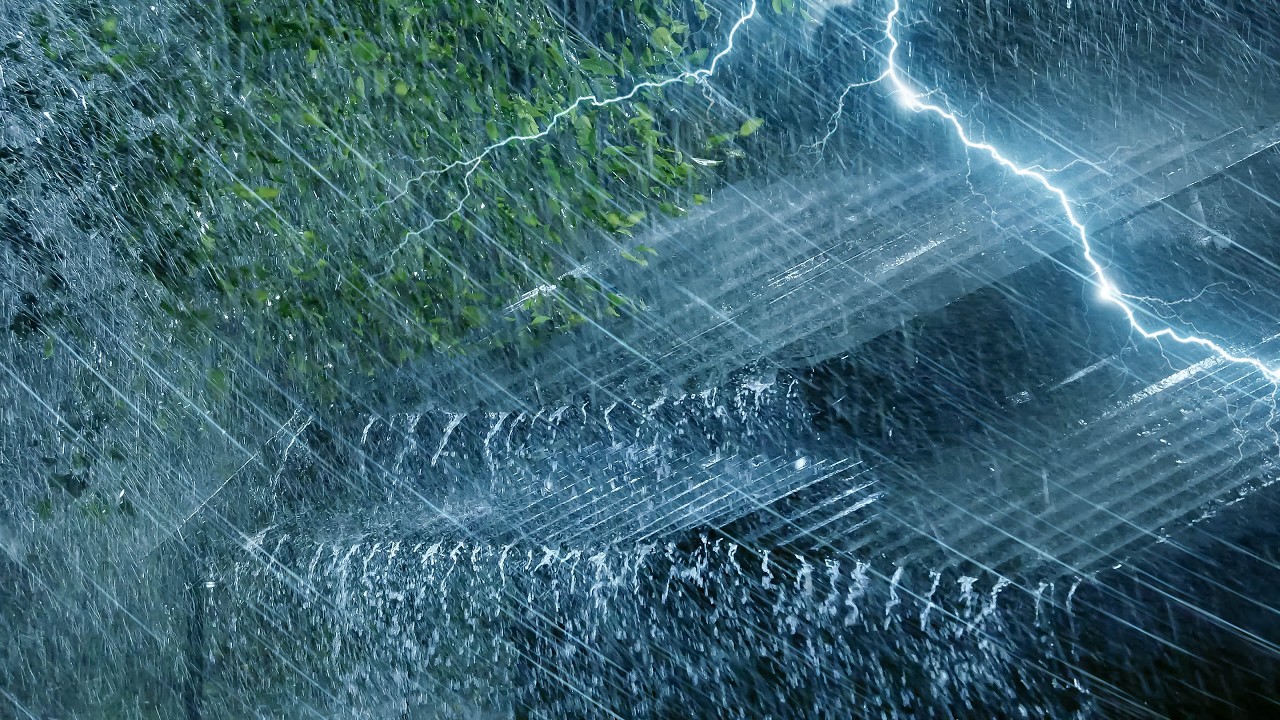 Beat Insomnia to Deep Sleep in 3 Minutes with Heavy Rainstorm & Strong Thunder on Tin Top