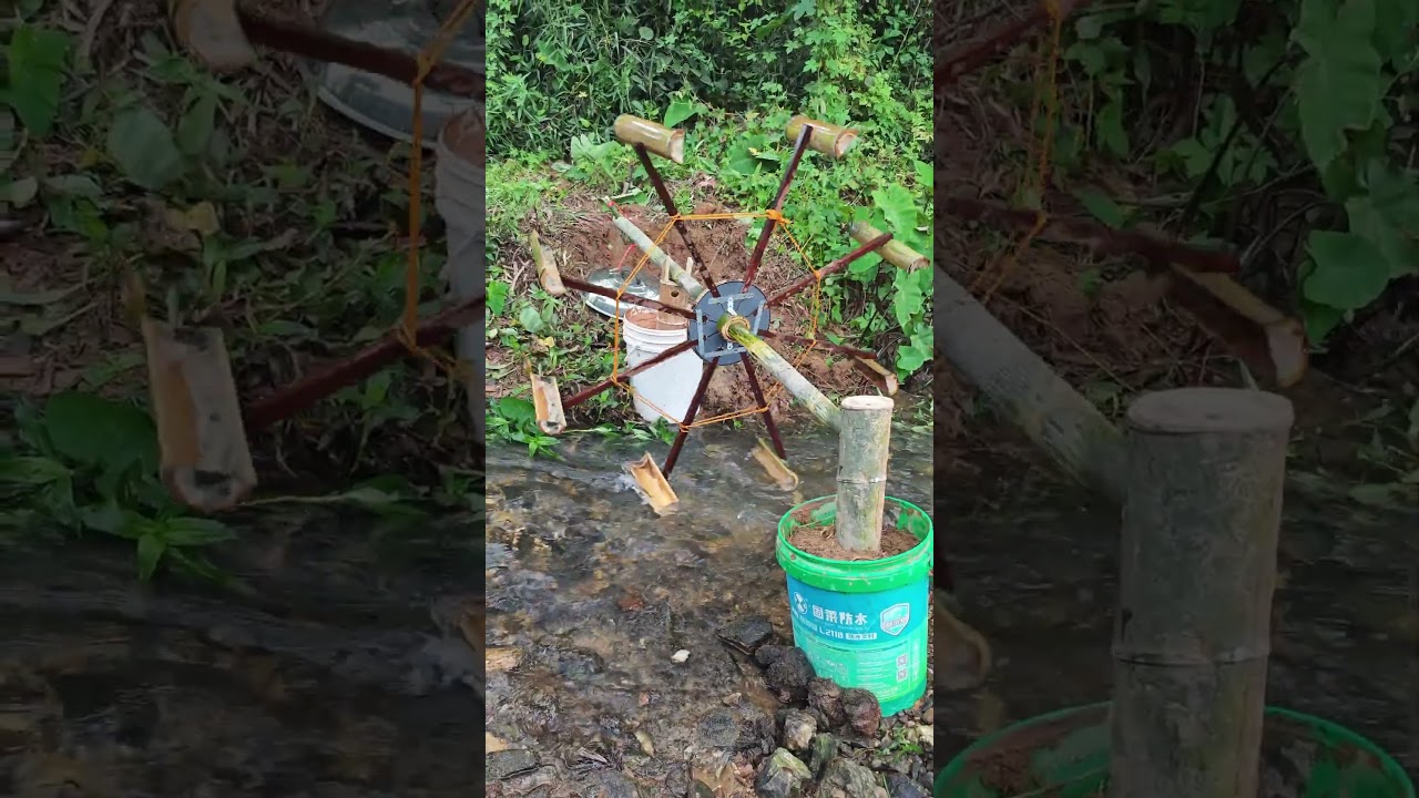 Bamboo-powered bird-repelling windmill! #handmade #environmental protection