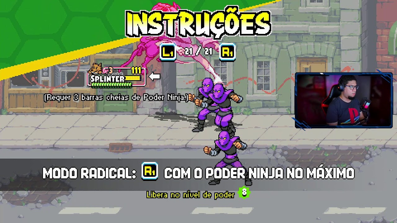 GamePlay Atras Da Platina - TMNT Shredder's Revenge Com  @BruLeoGames⁩ #PlatinaJogadas n.º108 (horz)