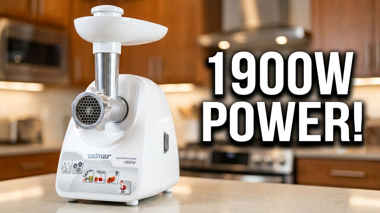 Zelmer ZMM1283s Meat Grinder/Mincer, 1900W (nom.260W), 2.3 kg/min (Unboxing & Test)