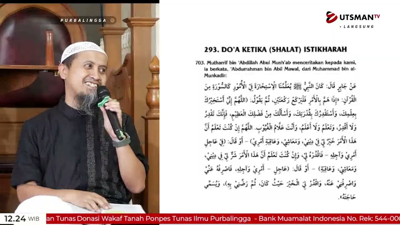 LIVE  Do'a Ketika (Shalat ) Istikharah | Hadits No.703 Bag.2 - Ustadz Abdullah Zaen, Lc. M.A.