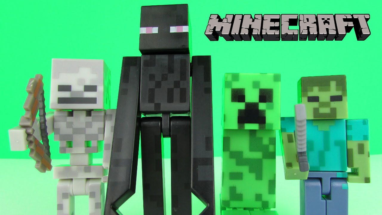 Minecraft Series 2: Overworld Hostile Mobs Pack Figures Multi-Pack Toy Review & Unboxing, Jazwares