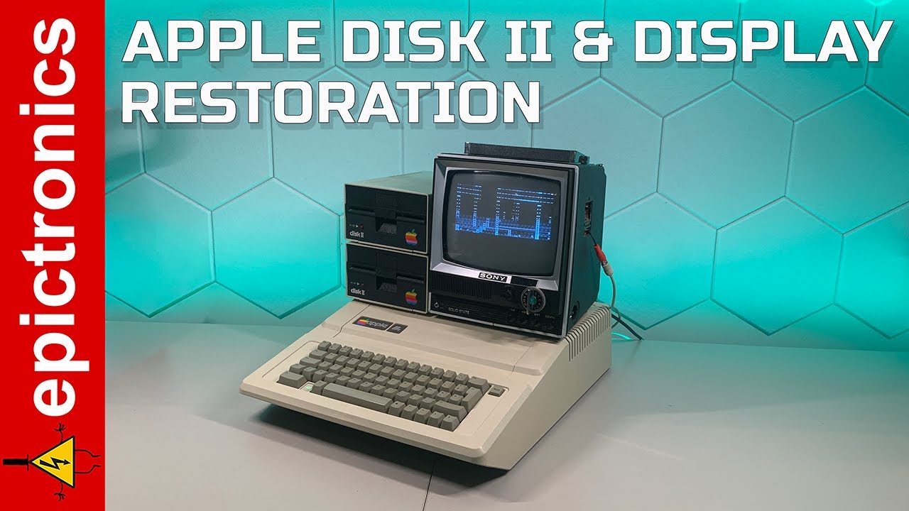 APPLE IIe Disk II & SONY Display restoration