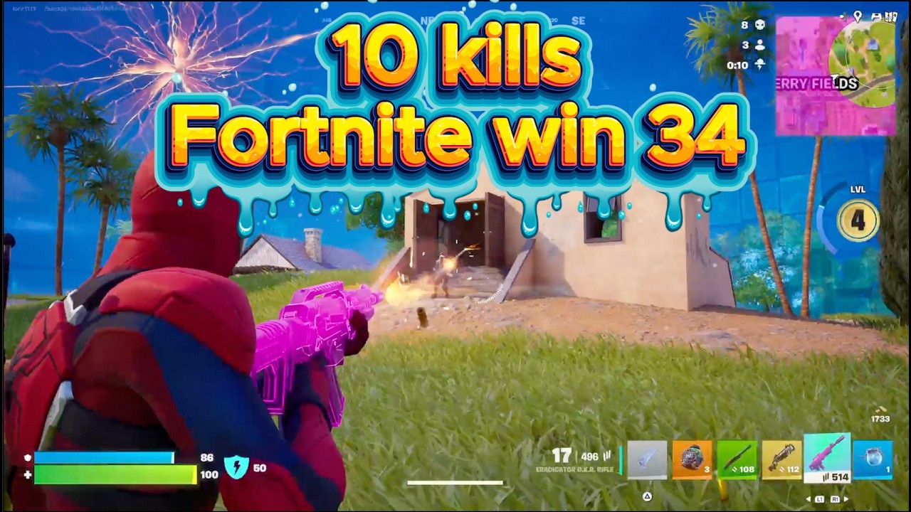 10 kills Fornite Blitz Royale win 34