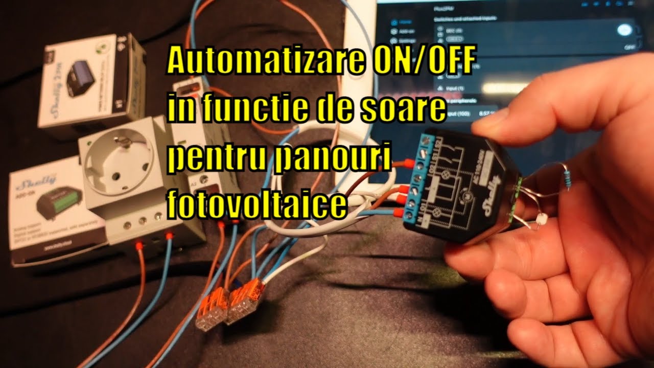 Automatizare ON/OFF in functie de soare - lumina pentru panouri fotovoltaice cu Shelly Addon PLUS