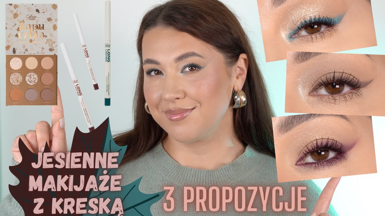 ODMIEŃ swój JESIENNY MAKIJAŻ 🍁 | Glamshop Kapuczina x KREDKI Long Lasting || 3 makijaze!