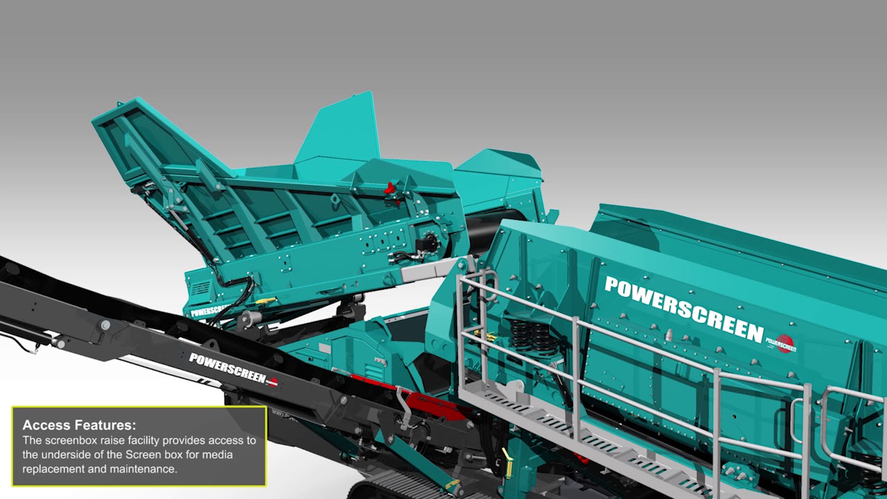 Animation Powerscreen Warrior 2100 Access Features - www.vanderspek.nl -
