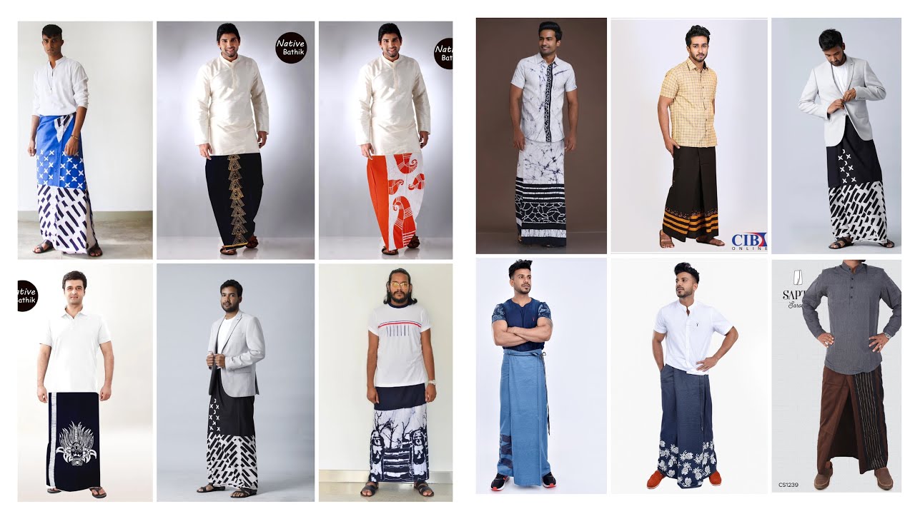 Latest batik design sarong and shirt combinations collection | batik combo for men wear