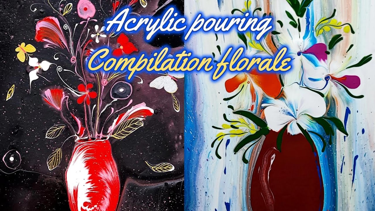 Acrylic pouring – compilation florale tout en couleurs ! 💐