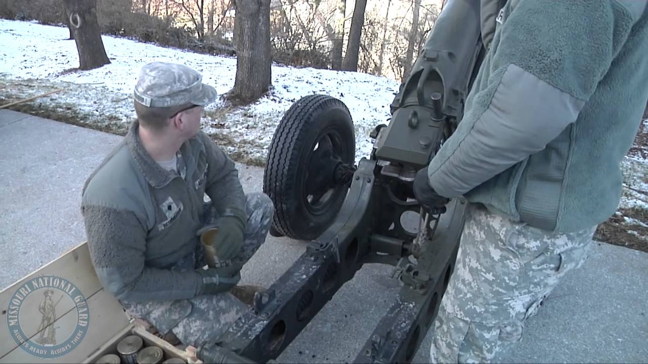 Battery A, 1-129th FA provides 19 gun salute