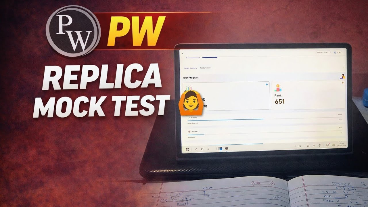 PW Replica Mock Test Result: A Reality Check for My JEE Prep 😶‍🌫️