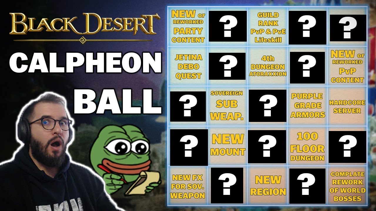 🔔 BDO | Calpheon Ball - Community Predictions | Bingo Card of 2024 December
