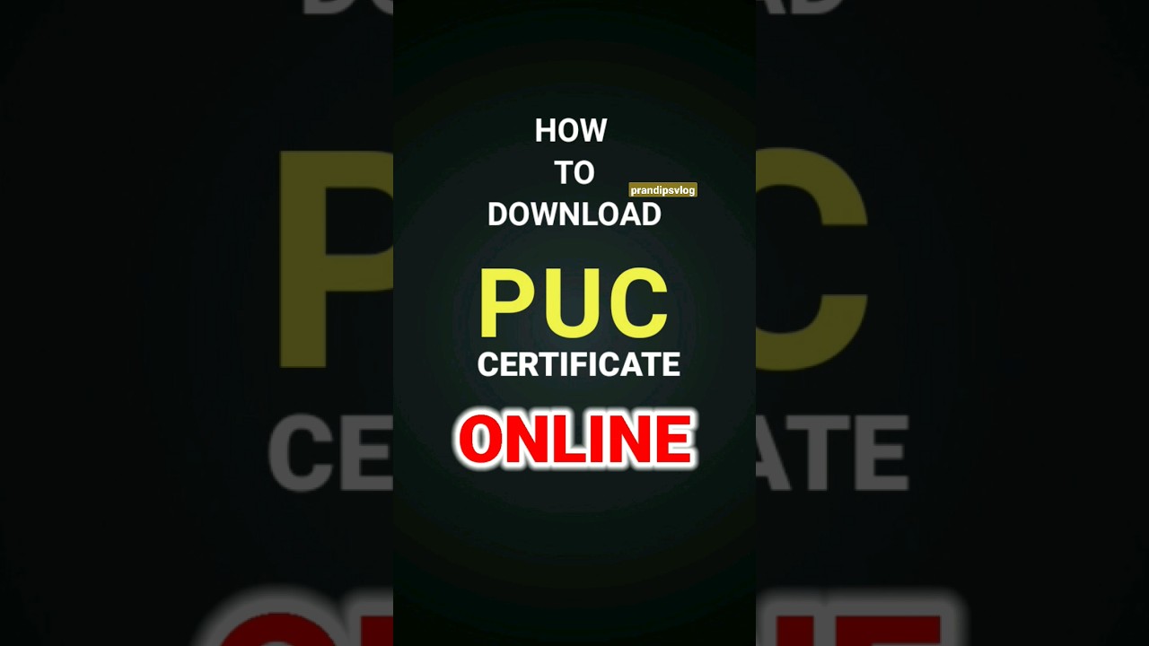 How to Download PUC Certificate - Quick Guide  #shorts #puc #pollution #certificate #online