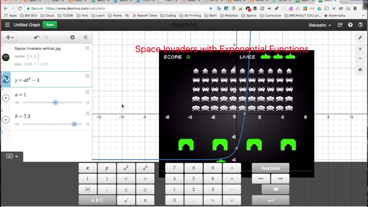 How to learn the Exponential Space Invaders Desmos Assignment