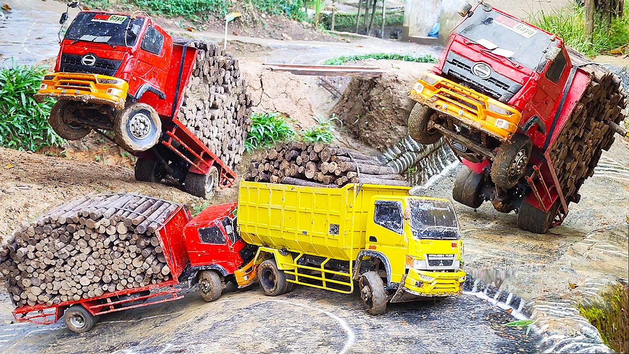 PENAKLUK LINTAS Truk Hino 500 ENGKEL TRUK OLENG Laka Lantas Rc Truk Canter Terguling Tanjakan VIRAL