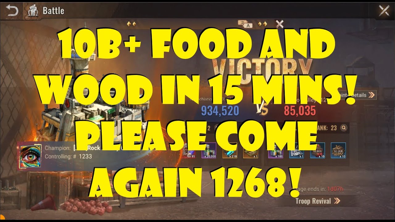 10B+ Food and Wood in 15 mins! Please Come Again 1268!