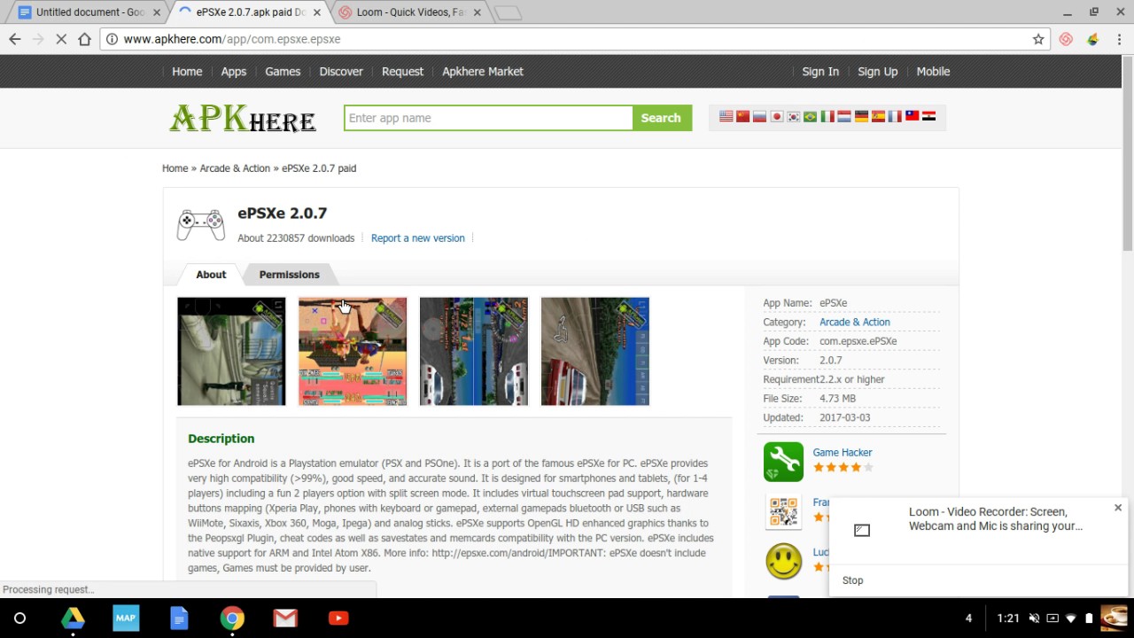 epsxe on chromebook