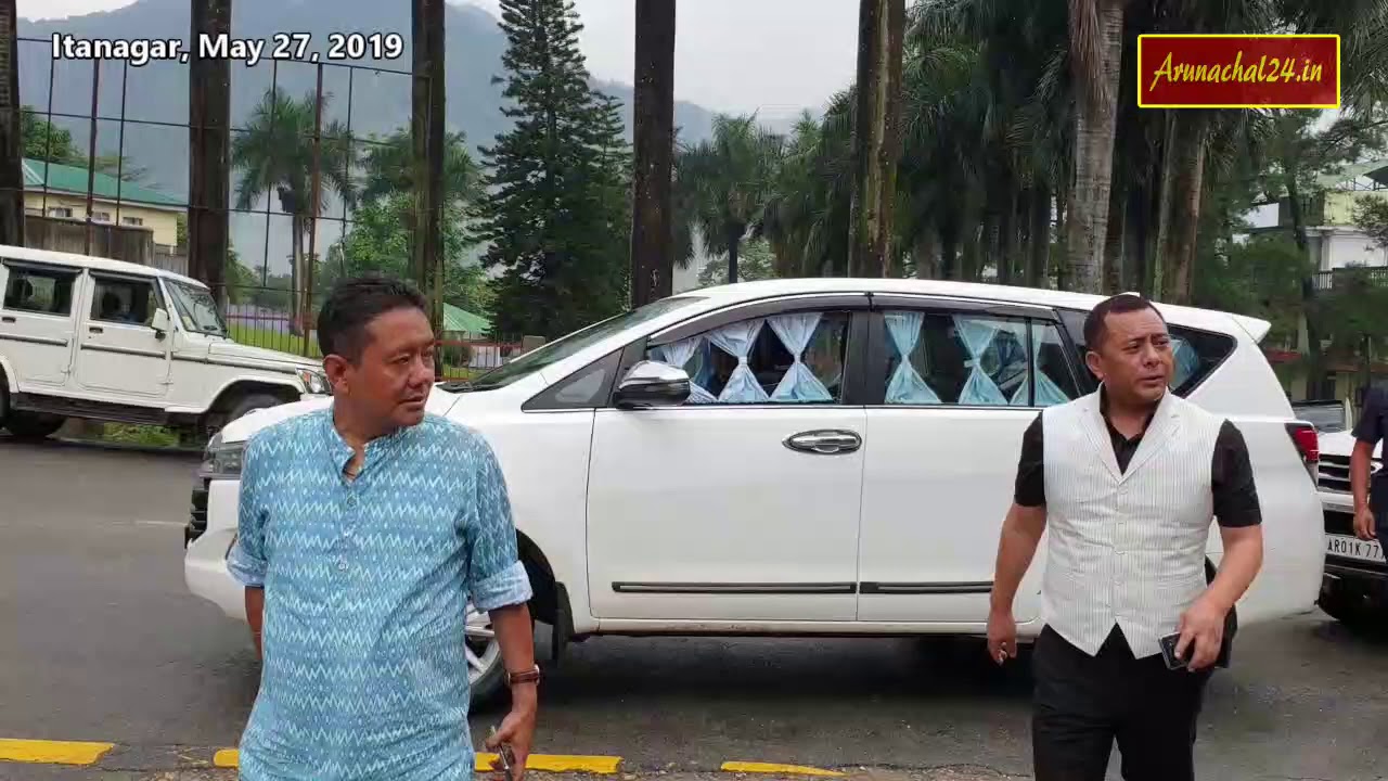 Arunachal Pradesh- Glimpses of outside Banquet hall, you can see all BJP's elected MLAs