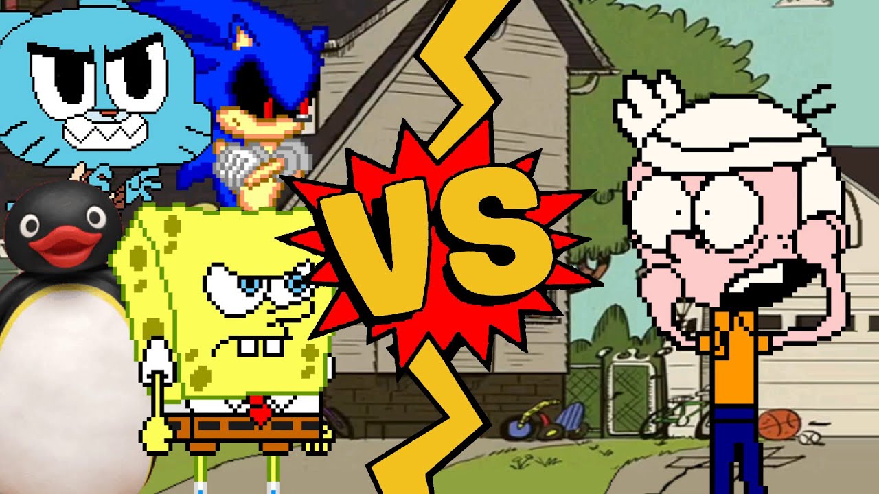 M.U.G.E.N Battles | Gumball/Sonic.EXE/SpongeBob/Pingu vs Lincoln Loud