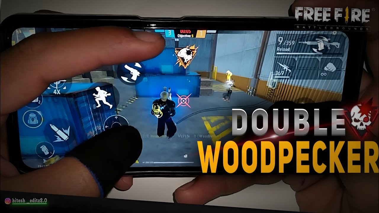 Double Woodpecker Headshots Gameplay free fire Handcam video [HIGHLIGHTS]