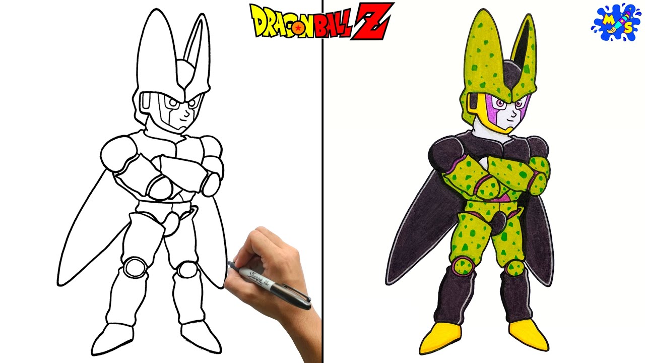 Dragon Ball Z Cell Drawing || How to Draw Perfect Cell Easy Step by Step || Dragon Ball Z