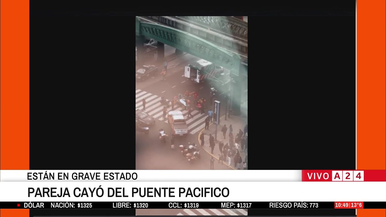 ⚠️ Una pareja cayó del puente Pacífico de Palermo y están en grave estado
