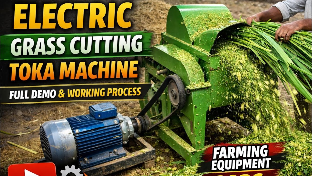 Electric Grass Cutting Toka Machine | Full Demo & Working Process | Farming Equipment 2026