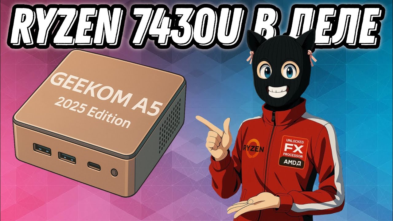 Тест AMD Ryzen 5 7430U / Обзор бюджетного мини ПК GEEKOM A5 2025 Edition
