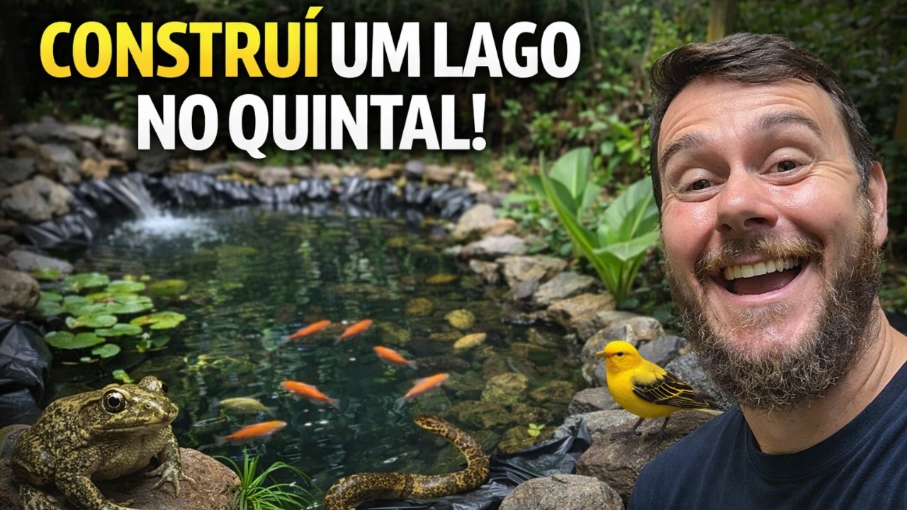 Construí um lago no quintal… e olha quem já apareceu!
