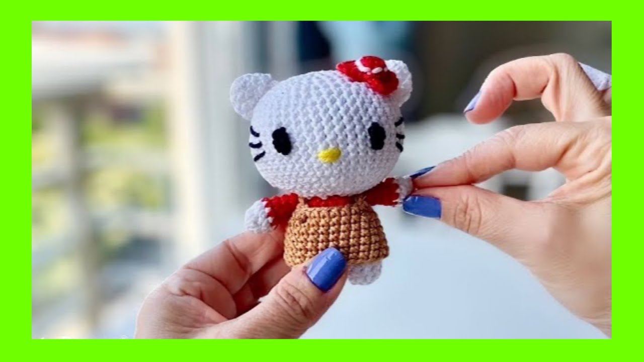 Миниатюрный брелок Hello Kitty крючком амигуруми | Часть 1