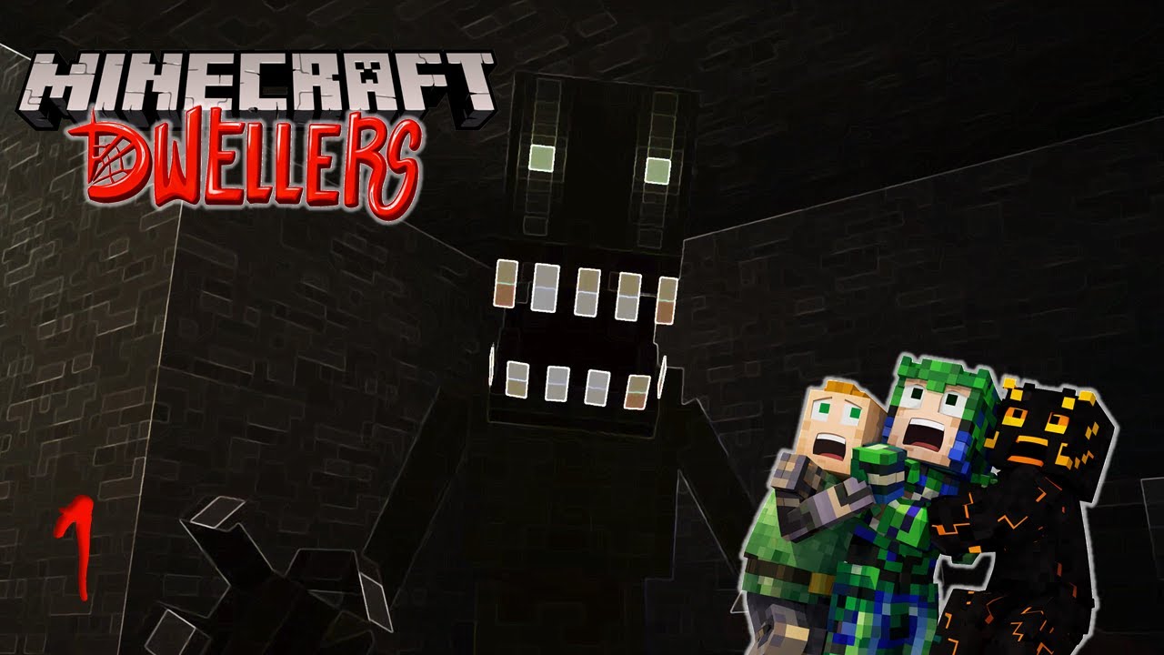 Отец и сыновья пытаются выжить в Minecraft Horror (дополнение Dwellers)