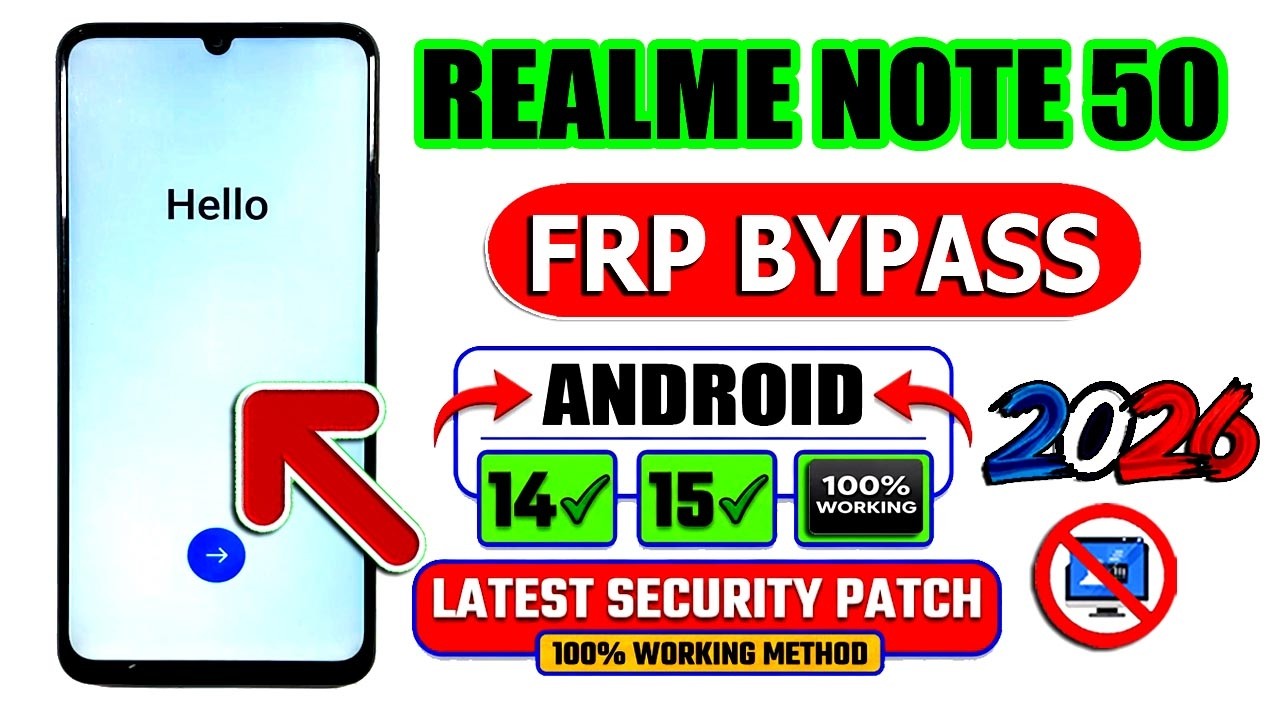 Realme Note 50 Frp Bypass Without Pc 2026 | Realme Android 14/15 FRP Bypass Without Pc Method