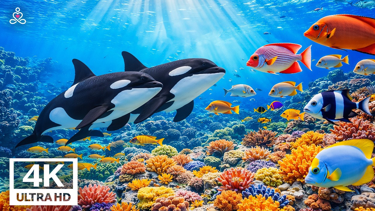 Aquarium Harmony in 4K - Soothing Coral Reef Scenery with Gentle Ocean Life