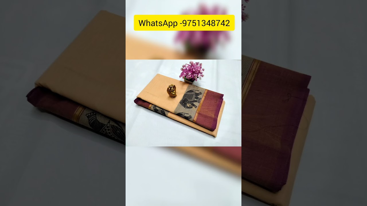 🦚☎️ WhatsApp -9751348742 🦚 Cettinadu pure cotton sarees 🦚 #purecotton #viralvideo