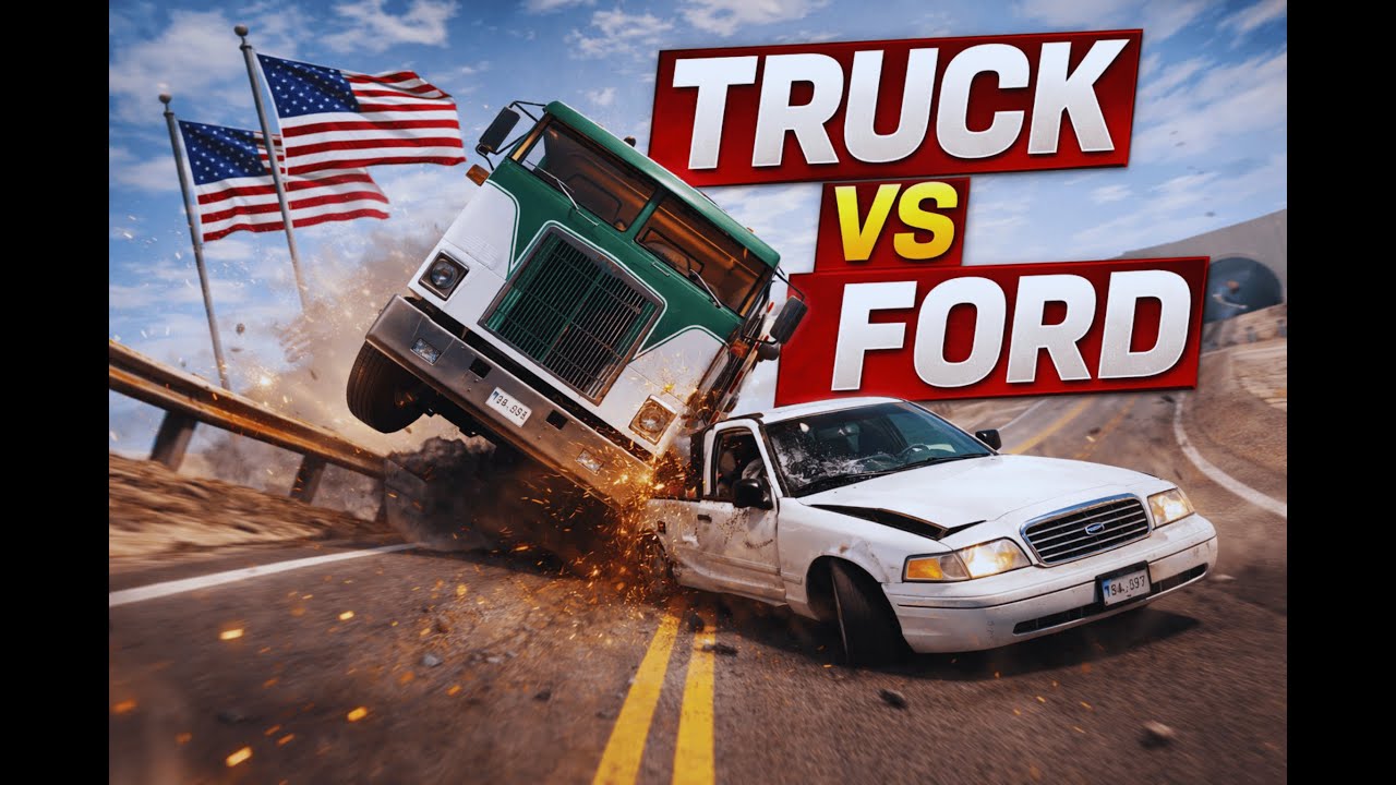 Truck vs Police Car – BeamNG.drive Crash