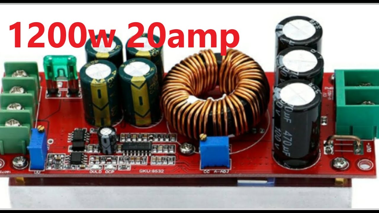 # BOOST CONVERTER dc to dc step up 1200watts 20ampere input 8v-60v output 12v - 92v
